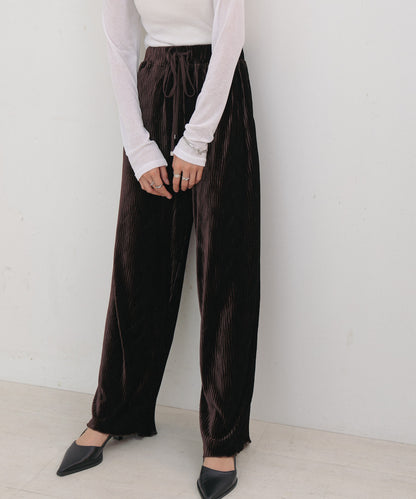 ベロアウェーブプリーツイージーパンツ