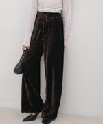 ベロアウェーブプリーツイージーパンツ