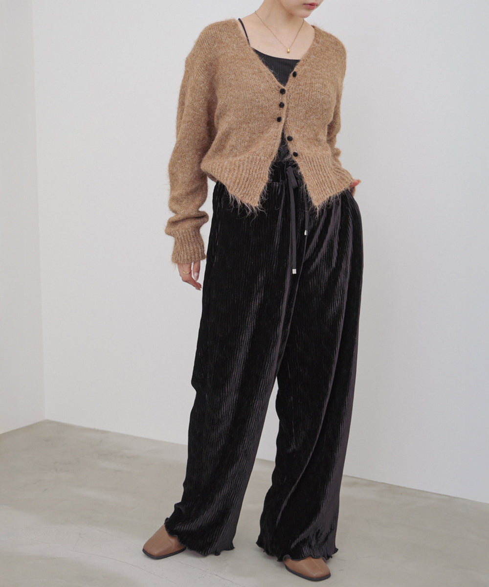 ベロアウェーブプリーツイージーパンツ