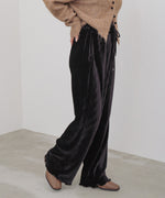 ベロアウェーブプリーツイージーパンツ