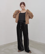 ベロアウェーブプリーツイージーパンツ