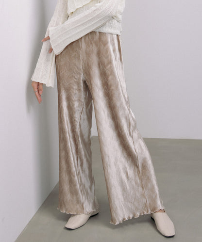 ベロアウェーブプリーツイージーパンツ