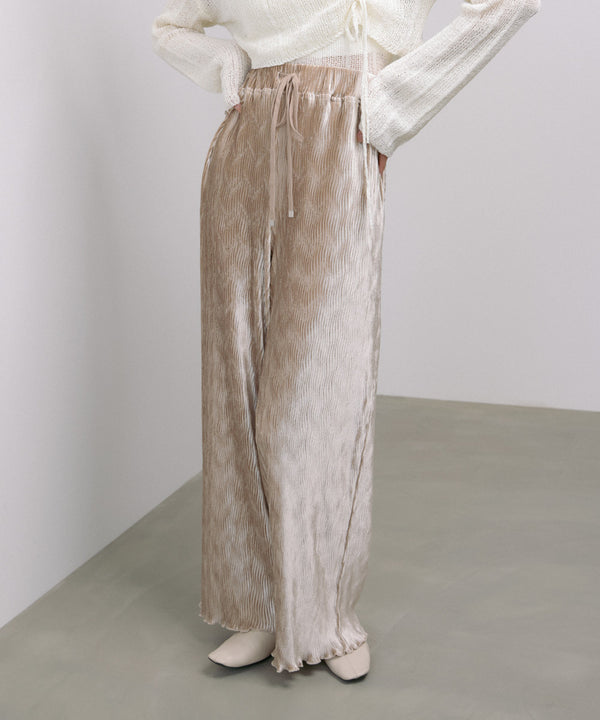 ベロアウェーブプリーツイージーパンツ