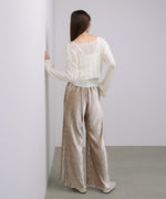 ベロアウェーブプリーツイージーパンツ