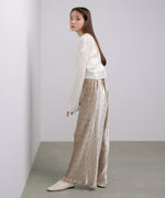 ベロアウェーブプリーツイージーパンツ