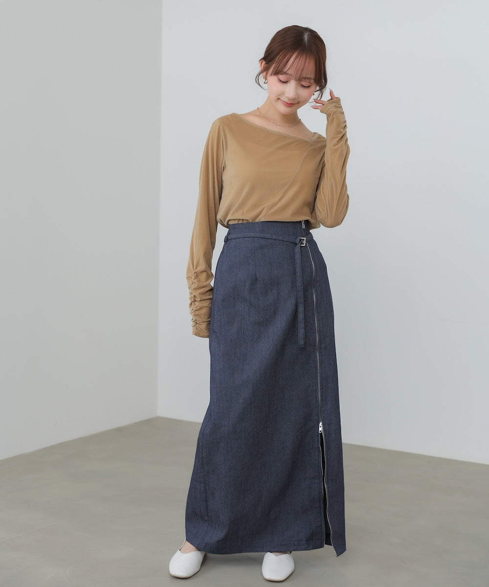 2WAYシアーベロアホックデザイントップス 前後2WAYシアーベロアトップス – Bab