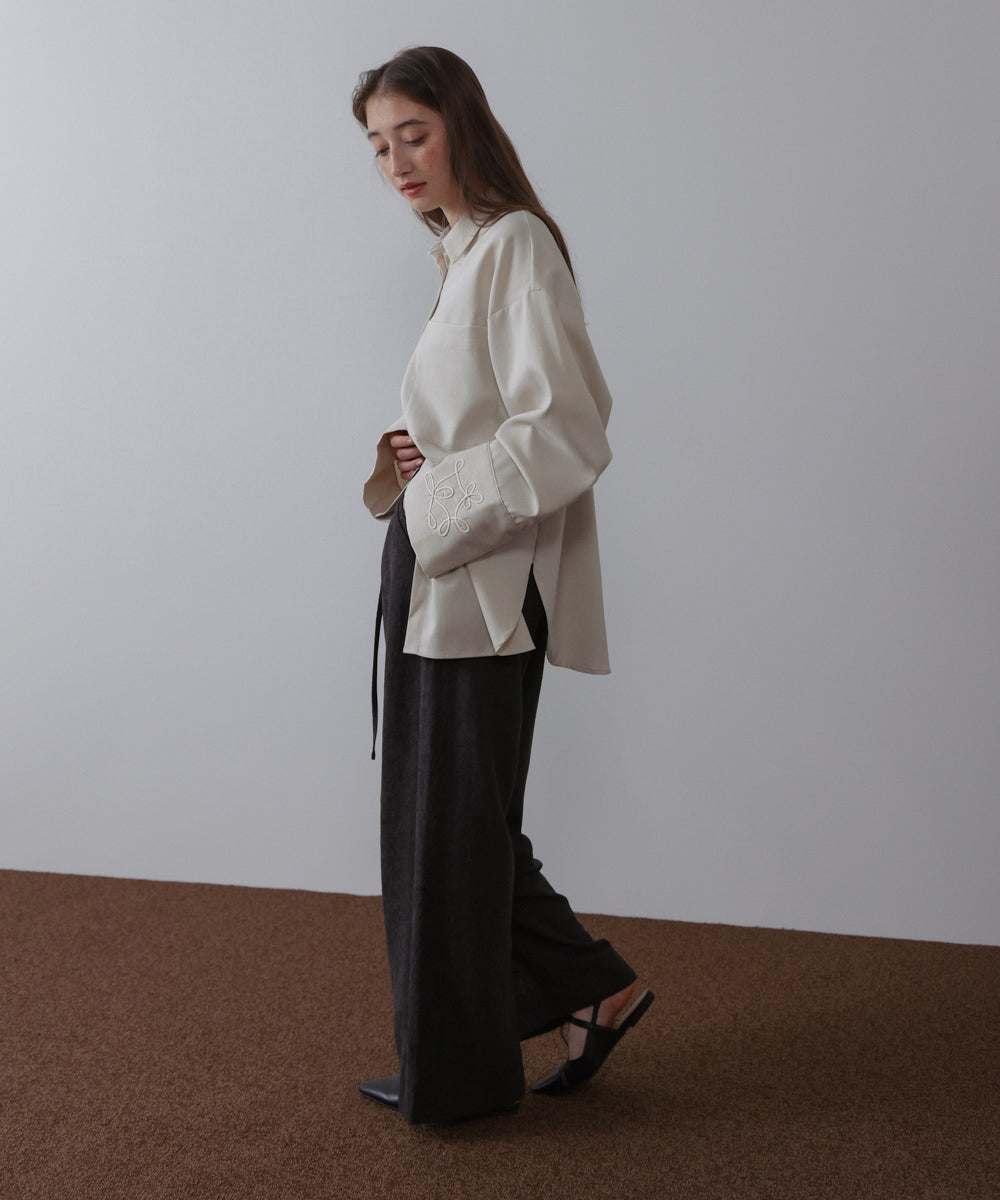 コード刺しゅうワイドカフスオーバーシャツ