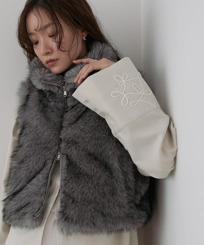 コード刺しゅうワイドカフスオーバーシャツ