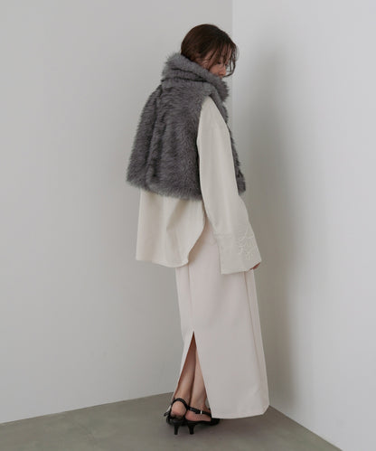 コード刺しゅうワイドカフスオーバーシャツ