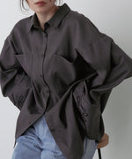 コード刺しゅうワイドカフスオーバーシャツ