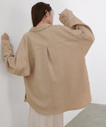 コード刺しゅうワイドカフスオーバーシャツ