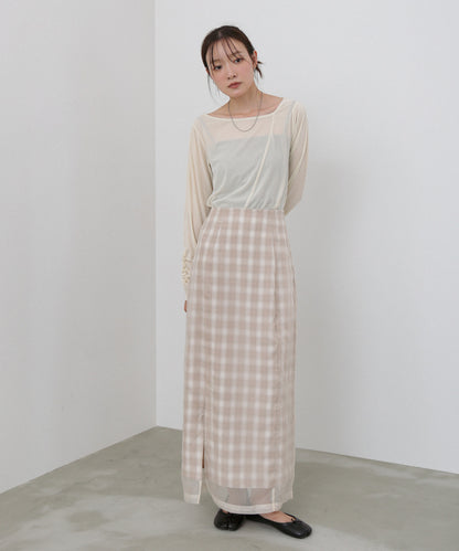 シアードッキングチェックスカート