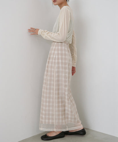 シアードッキングチェックスカート