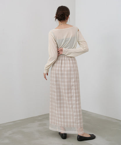 シアードッキングチェックスカート