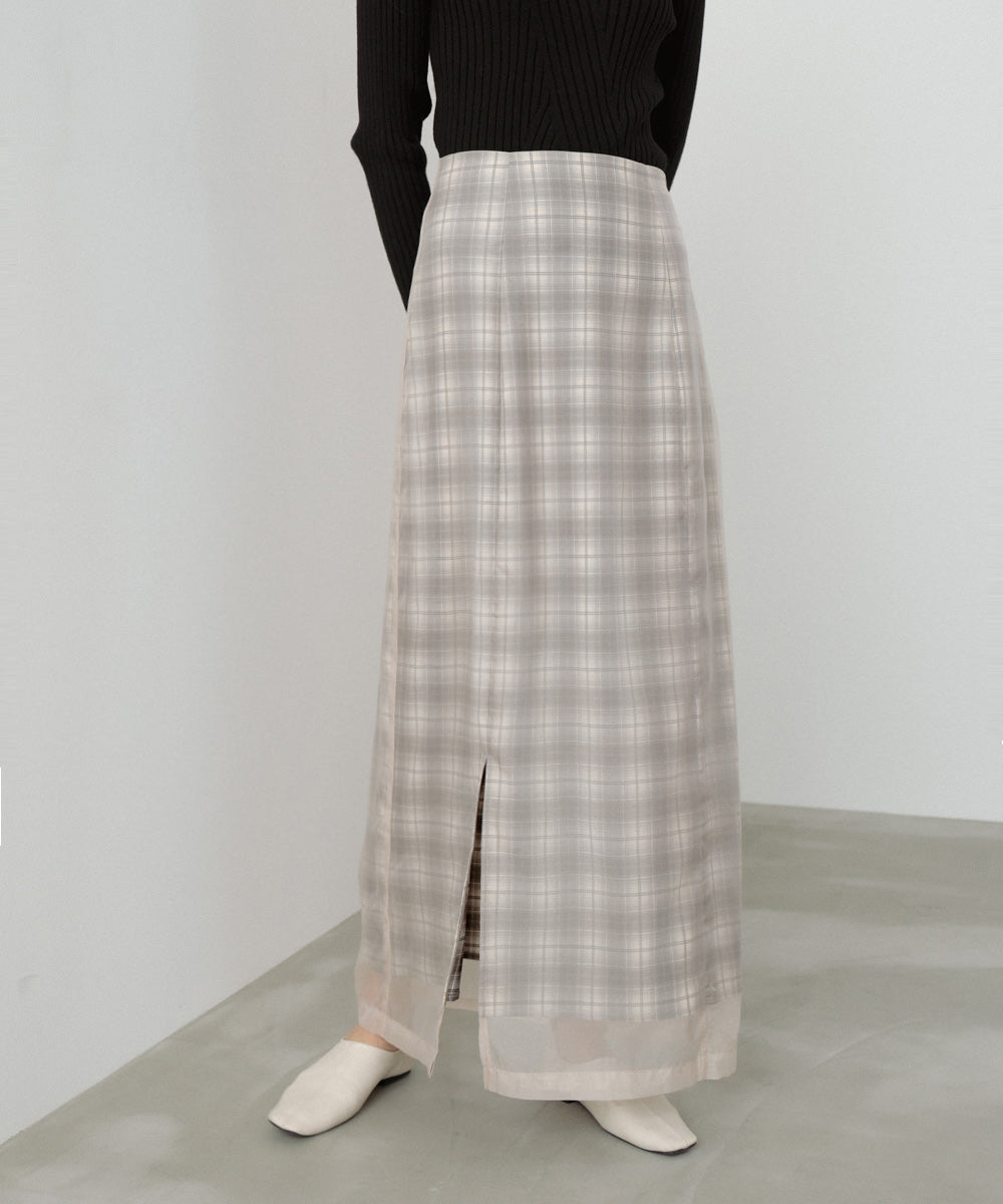 シアードッキングチェックスカート