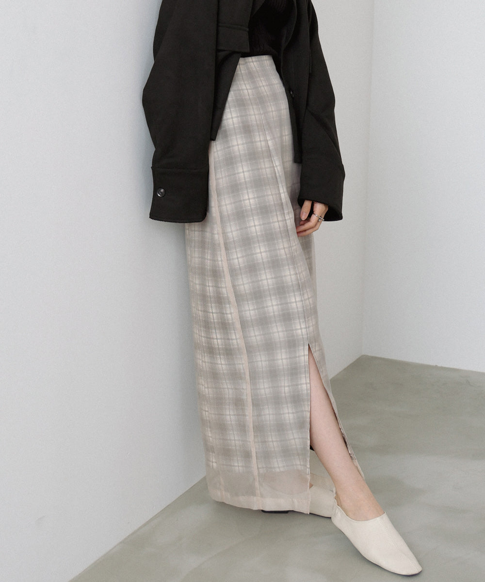 シアードッキングチェックスカート