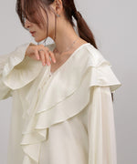 ダブルラッフルカラーブラウス