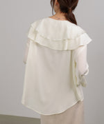 ダブルラッフルカラーブラウス