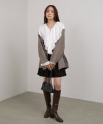 ダブルラッフルカラーブラウス