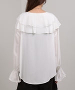 ダブルラッフルカラーブラウス