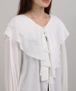 ダブルラッフルカラーブラウス