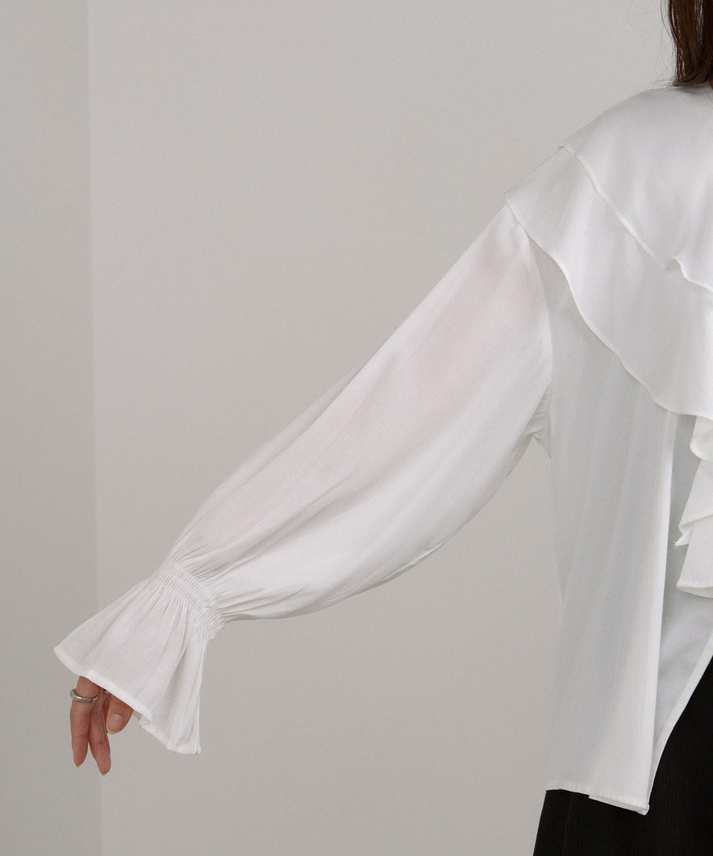 ダブルラッフルカラーブラウス