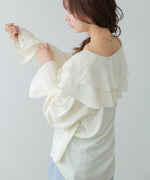 ダブルラッフルカラーブラウス