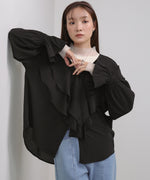 ダブルラッフルカラーブラウス