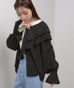 ダブルラッフルカラーブラウス