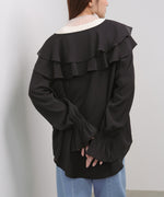 ダブルラッフルカラーブラウス