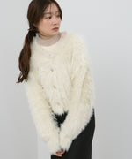 【選べる着丈】前後2WAYハートボタンシャギーニットカーディガン