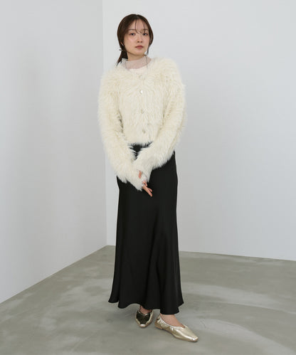 【選べる着丈】前後2WAYハートボタンシャギーニットカーディガン