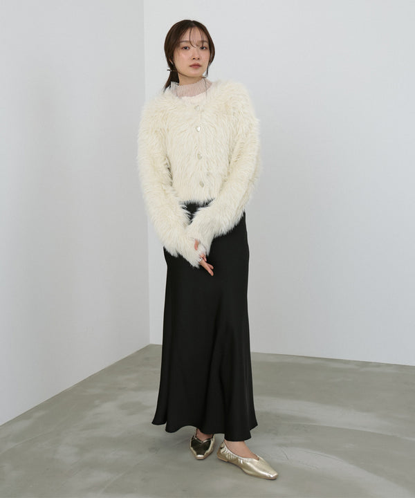 【選べる着丈】前後2WAYハートボタンシャギーニットカーディガン