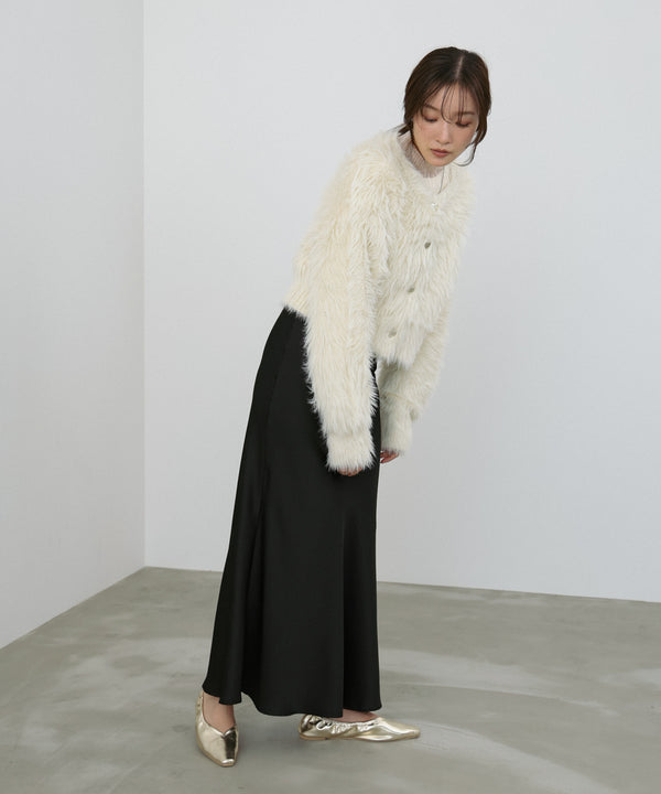 【選べる着丈】前後2WAYハートボタンシャギーニットカーディガン