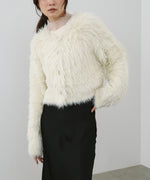 【選べる着丈】前後2WAYハートボタンシャギーニットカーディガン