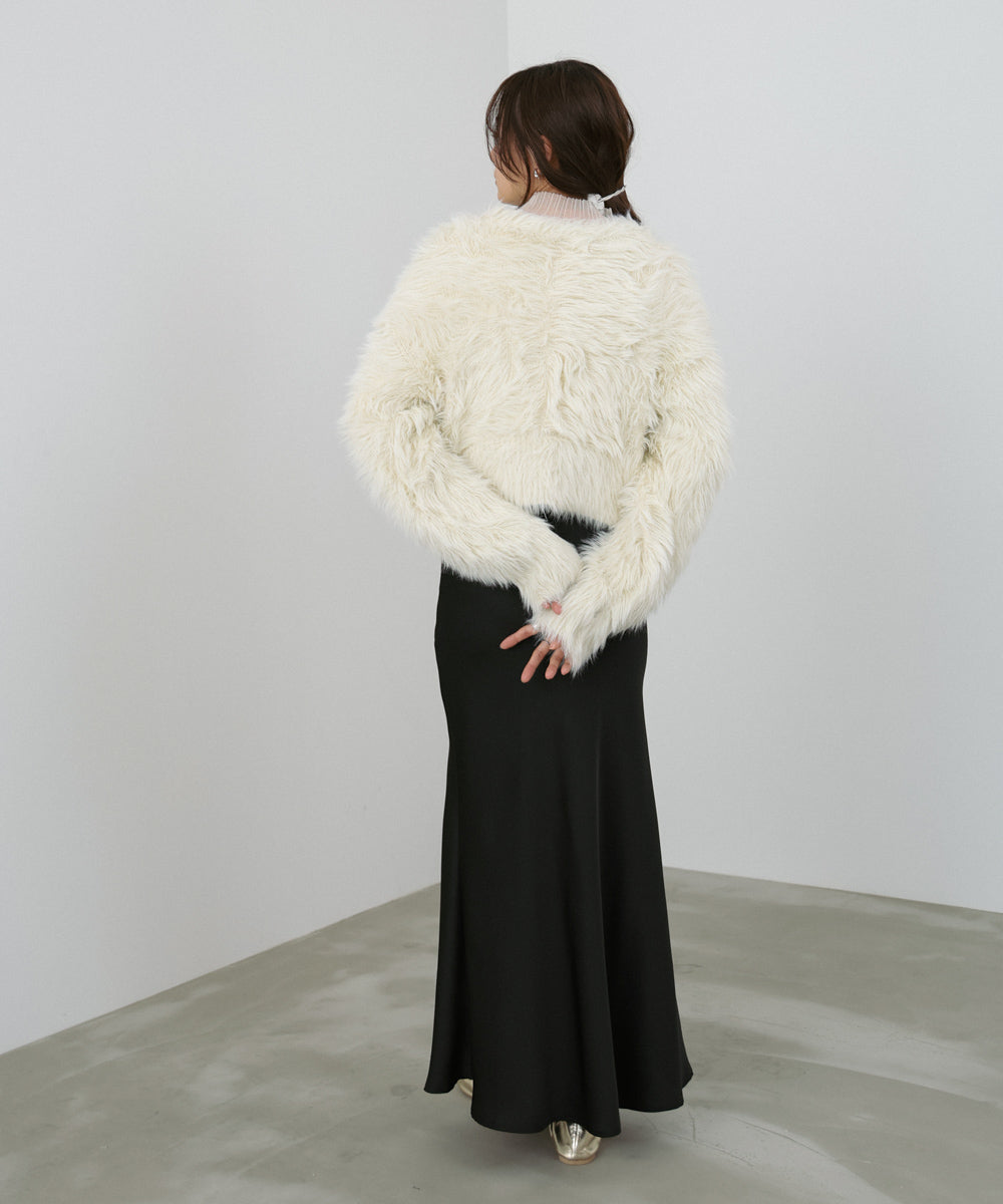 【選べる着丈】前後2WAYハートボタンシャギーニットカーディガン