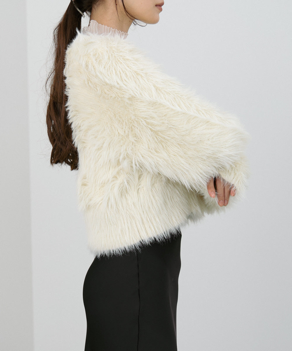 【選べる着丈】前後2WAYハートボタンシャギーニットカーディガン