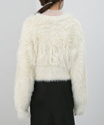 【選べる着丈】前後2WAYハートボタンシャギーニットカーディガン