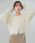 【選べる着丈】前後2WAYハートボタンシャギーニットカーディガン