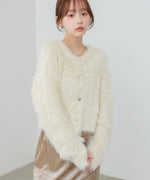 【選べる着丈】前後2WAYハートボタンシャギーニットカーディガン