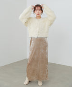 【選べる着丈】前後2WAYハートボタンシャギーニットカーディガン