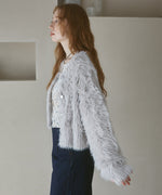 【選べる着丈】前後2WAYハートボタンシャギーニットカーディガン