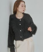 【選べる着丈】前後2WAYハートボタンシャギーニットカーディガン