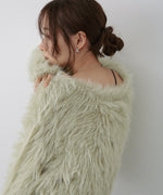 【選べる着丈】前後2WAYハートボタンシャギーニットカーディガン