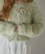 【選べる着丈】前後2WAYハートボタンシャギーニットカーディガン