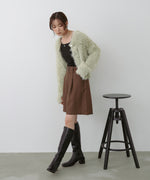 【選べる着丈】前後2WAYハートボタンシャギーニットカーディガン