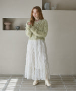 【選べる着丈】前後2WAYハートボタンシャギーニットカーディガン