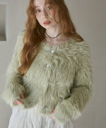 【選べる着丈】前後2WAYハートボタンシャギーニットカーディガン