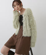 【選べる着丈】前後2WAYハートボタンシャギーニットカーディガン