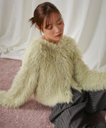 【選べる着丈】前後2WAYハートボタンシャギーニットカーディガン